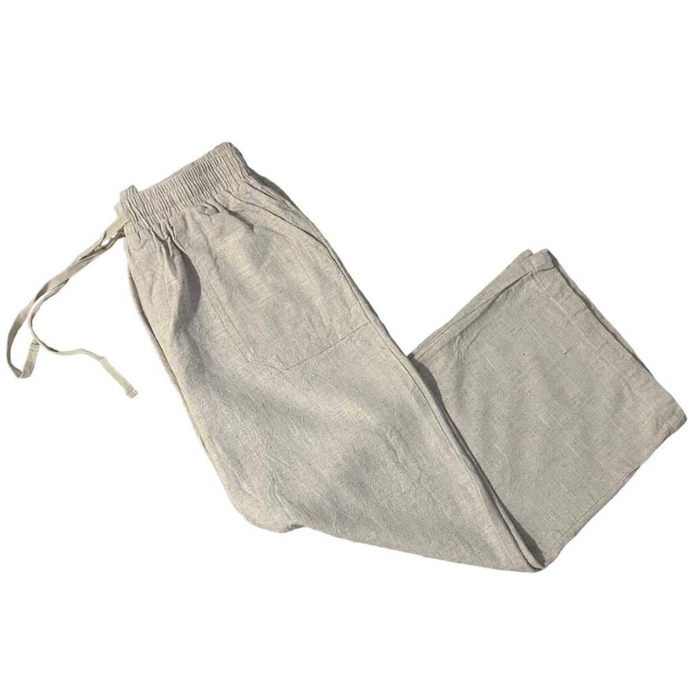 || NEW || New In Cream/Tan Capri Wide Leg Linen Pants Women’s Small